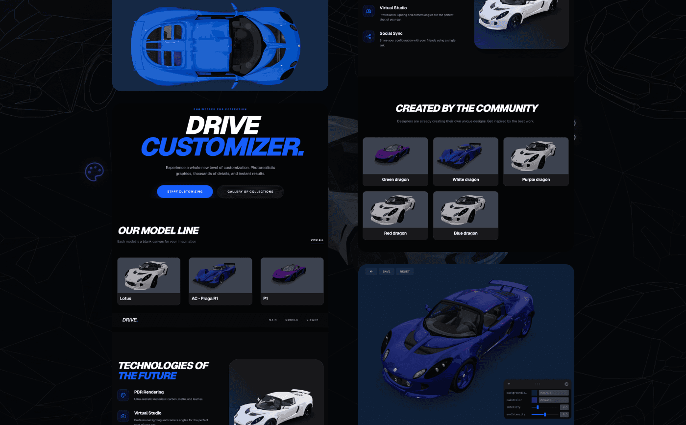 Drive Customizer: Interactive 3D Brand Visualizer interface preview
