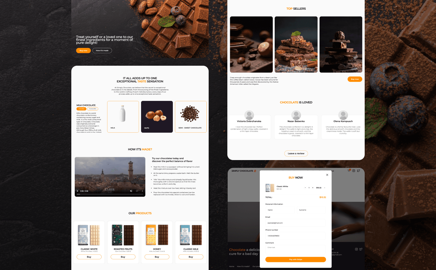 Simply Chocolate: FullStack E-Commerce Platform interface preview